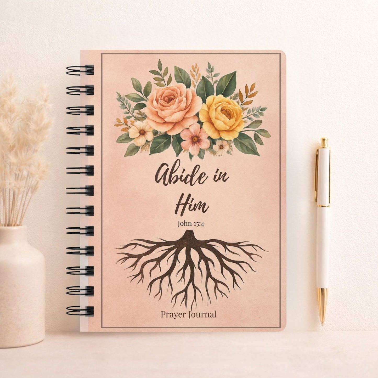 Abide in Him Christian Journal – John 15:4 Prayer & Devotional Notebook, Faith Gift for Women - Heavenly Treasures