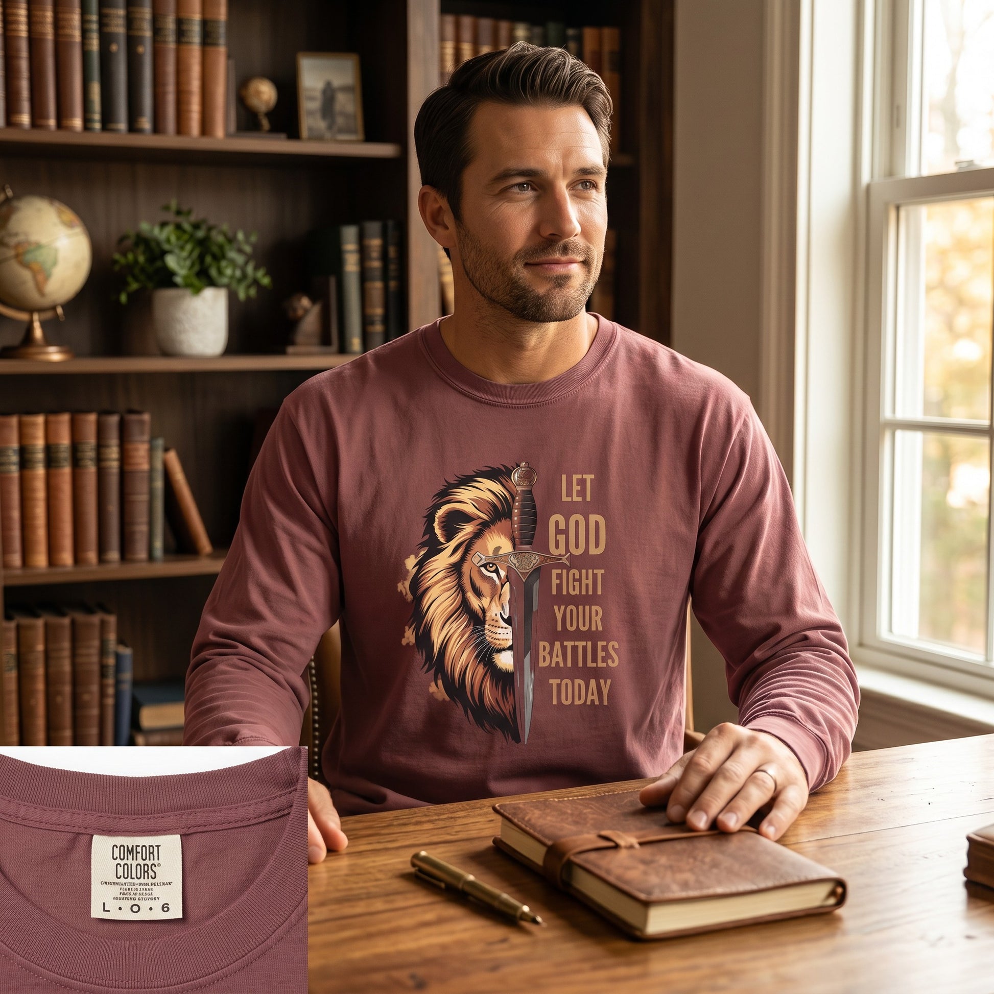 Let God Fight Your Battles Christian Long Sleeve Shirt • Faith Graphic Tee • Spiritual Encouragement Shirt for Women & Men • Christian Gift - Heavenly Treasures