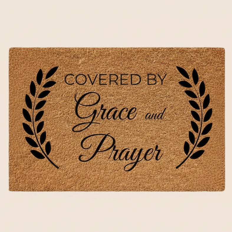 Covered by Grace and a Prayer | Christian Coco Doormat - Heavenly Treasures