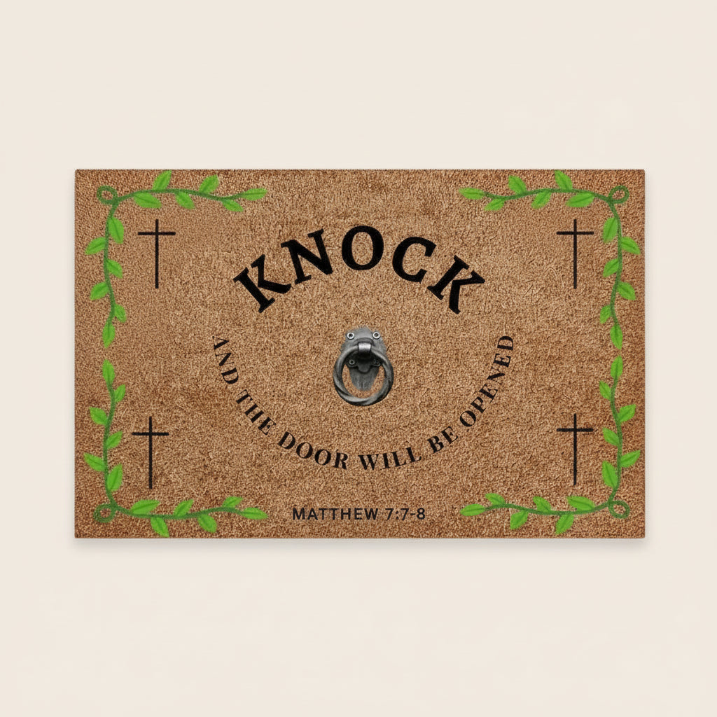 Knock and the Door Will Be Opened | Christian Coco Doormat - Heavenly Treasures