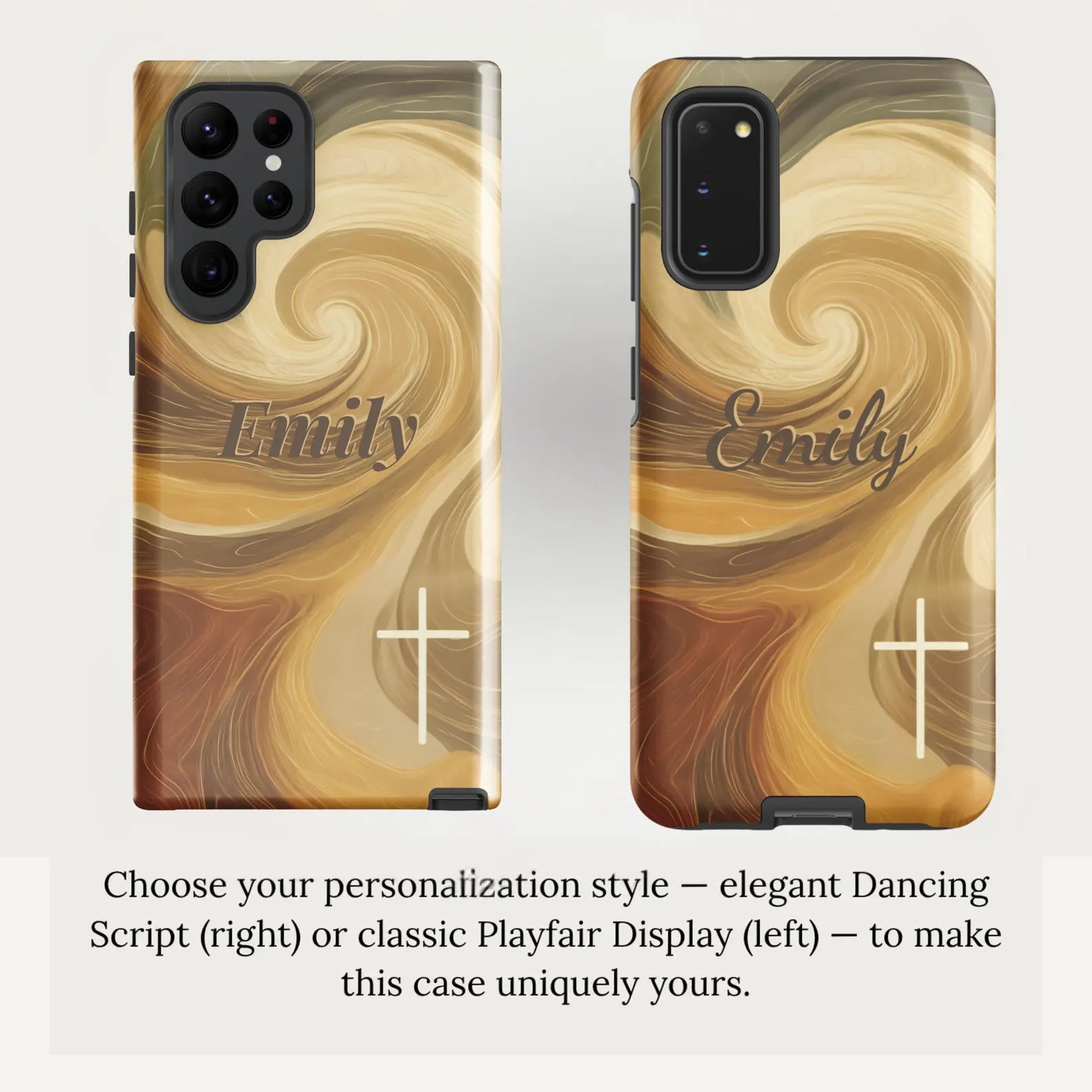 Personalized Christian Galaxy Phone Case with Name | Cross Design | Custom Faith Gift Tough Case - Heavenly Treasures
