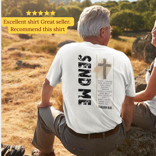 Send Me Christian T-Shirt | Isaiah 6:8 Faith Tee for Men & Women - Heavenly Treasures