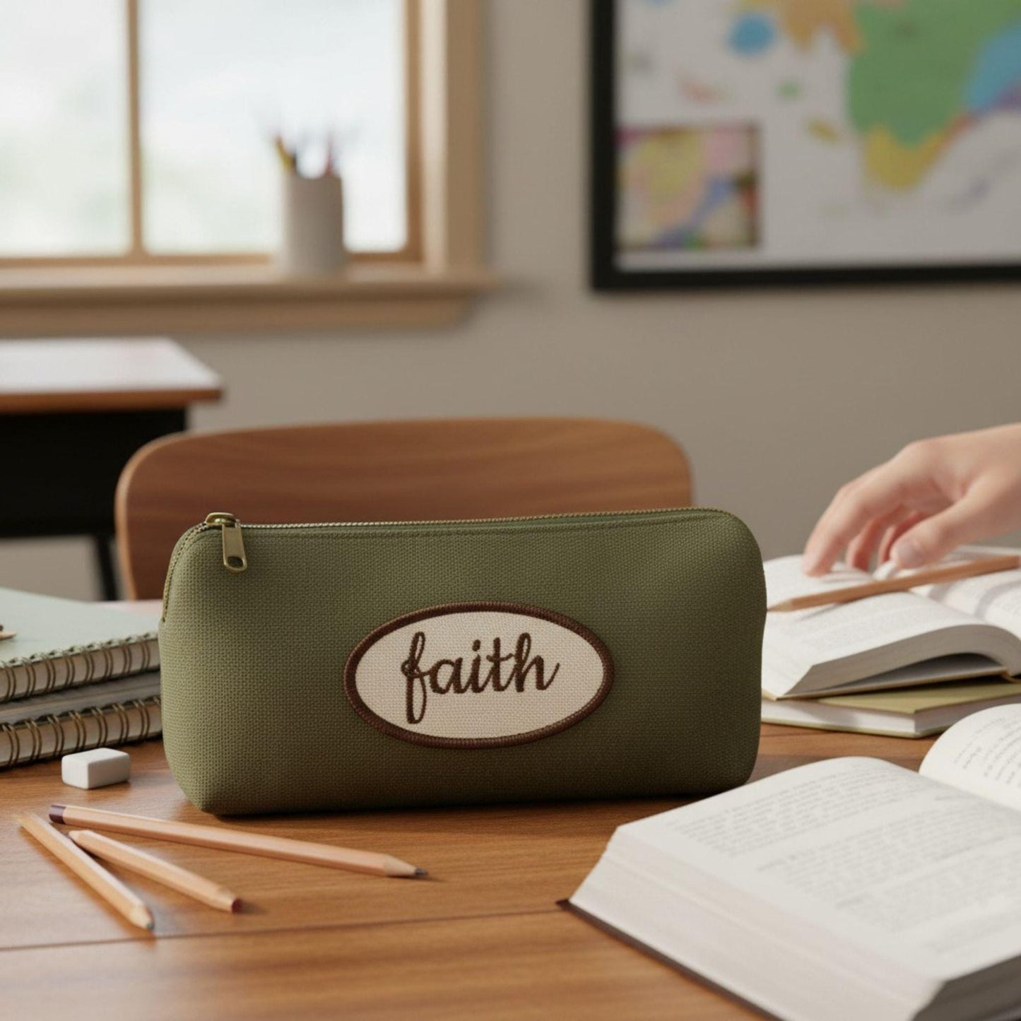 Faith Embroidered Patch – Christian Iron on Badge for Bible Covers