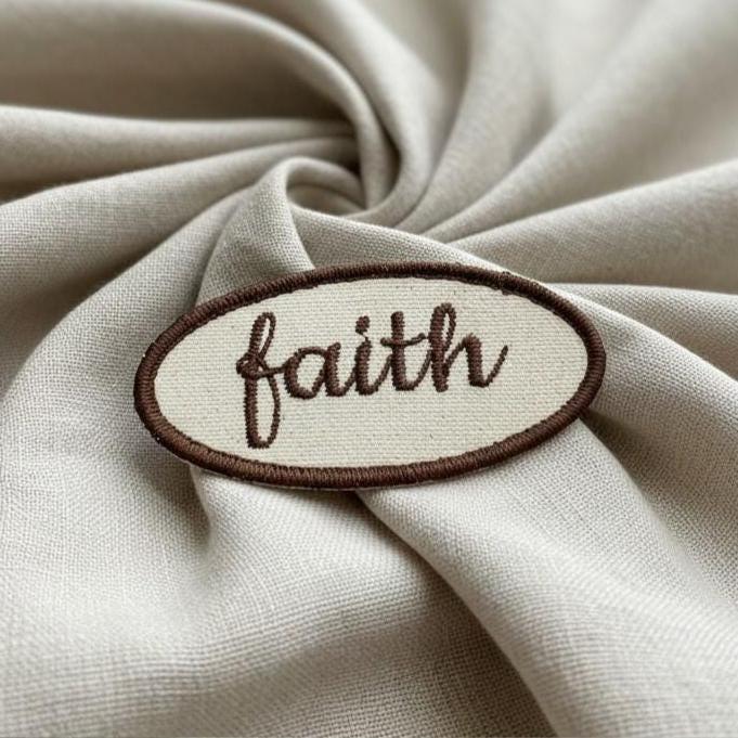 Christian Iron on Patch – Embroidered Faith Words for Journals - Heavenly Treasures