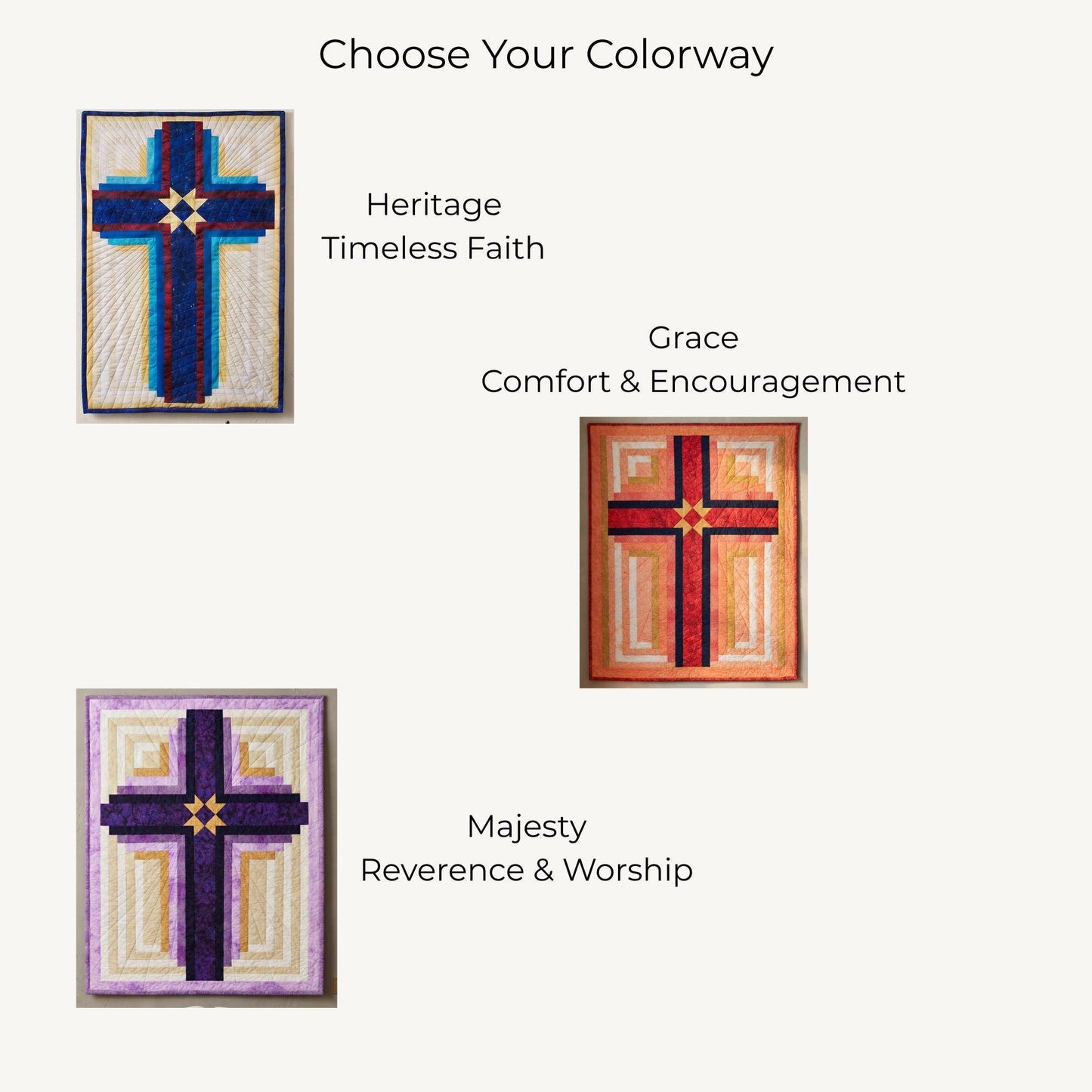 Christian Wall Art – Handmade Quilted Cross Prayer Room Faith Piece - Heavenly Treasures