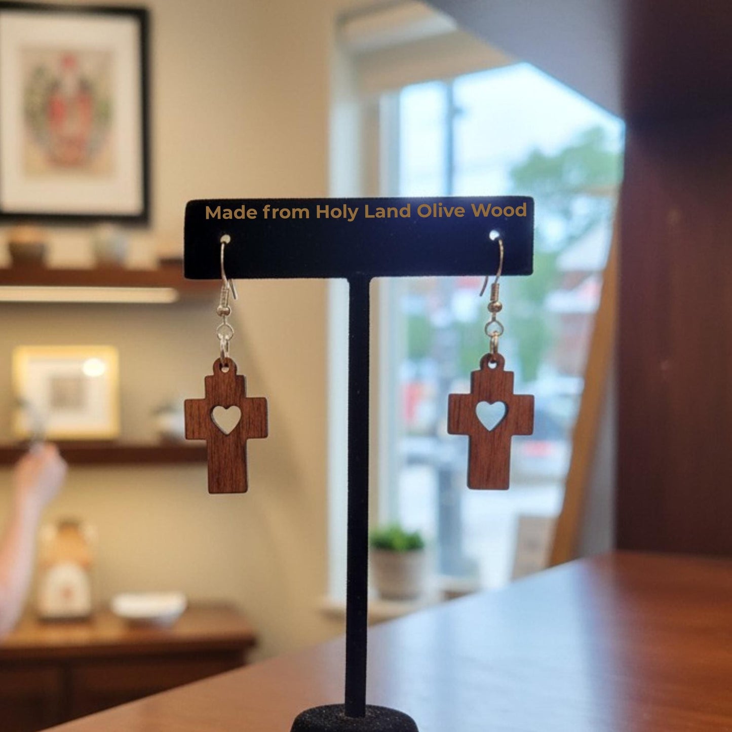 Wooden Cross Earrings – Handmade Lightweight Christian Faith Jewelry