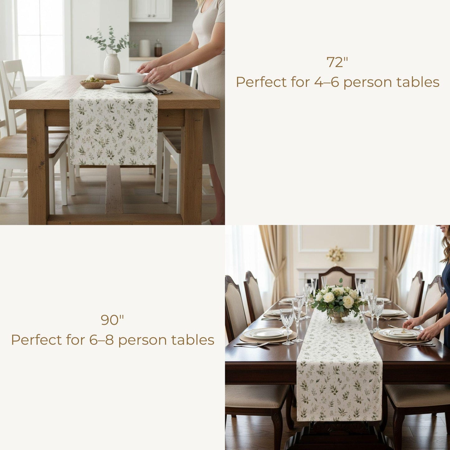 Christian Table Runner – Watercolor Olive Branch Farmhouse Dining - Heavenly Treasures