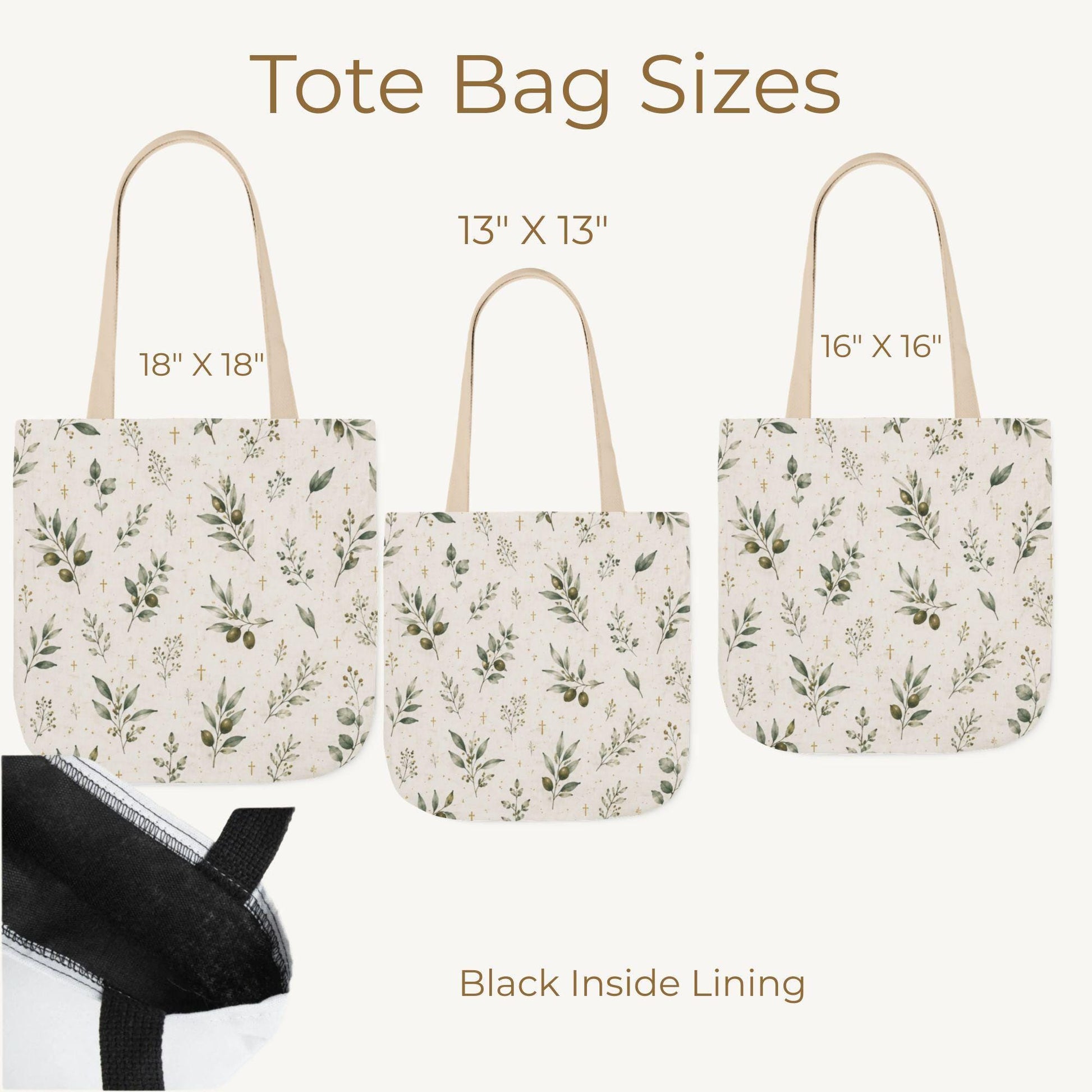 Christian Tote Bag – Olive Branch Canvas Design for Church and Bible Study - Heavenly Treasures