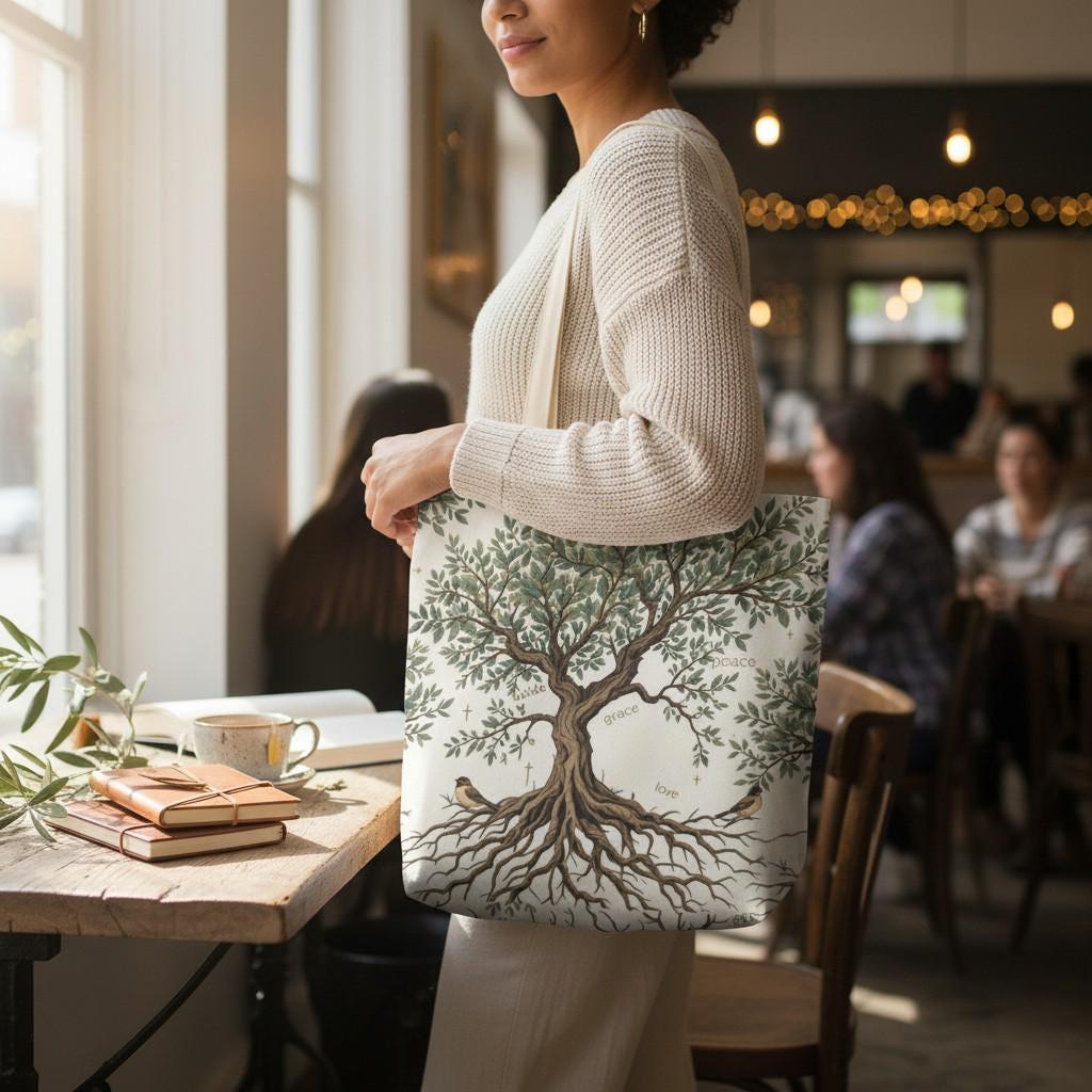 Tree of Life Tote Bag – Faith-inspired Canvas for Church - Heavenly Treasures