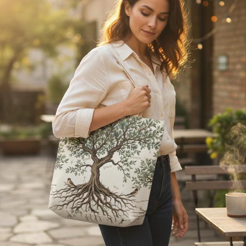 Tree of Life Tote Bag – Faith-inspired Canvas for Church - Heavenly Treasures