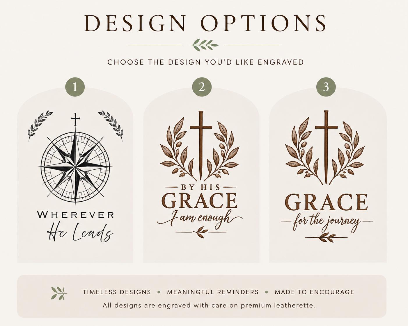 Personalized Christian Travel Gift Engraved Journal Set Passport Holder Faith Accessories Laser Engraved Leatherette Design Scripture Message Travel Essential Compass Cross Pattern Grace Journey Design Missionary Gift Set Devotional Journal