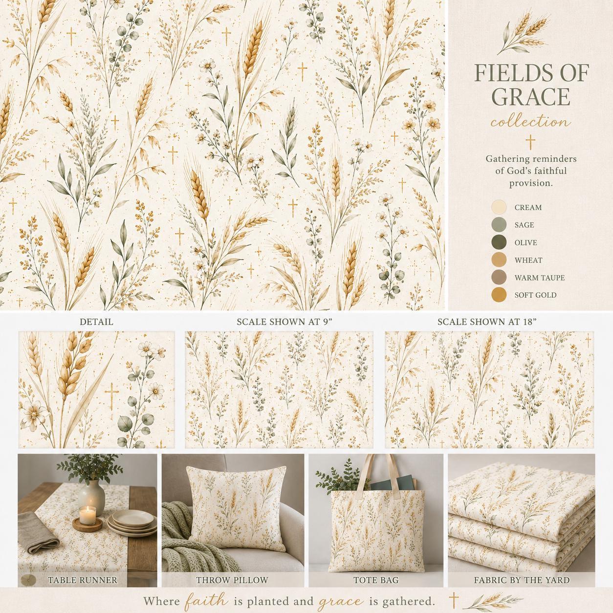 Christian Tote Bag – Faith Inspired Wheat Harvest Canvas Worship - Heavenly Treasures