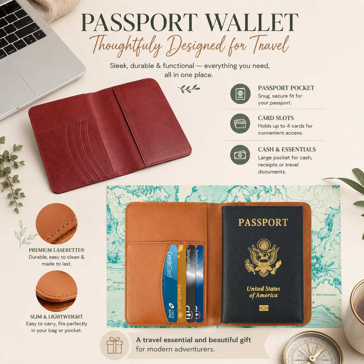 Christian Travel Gift Set – Engraved Journal, Passport Holder & Luggage Tag - Heavenly Treasures