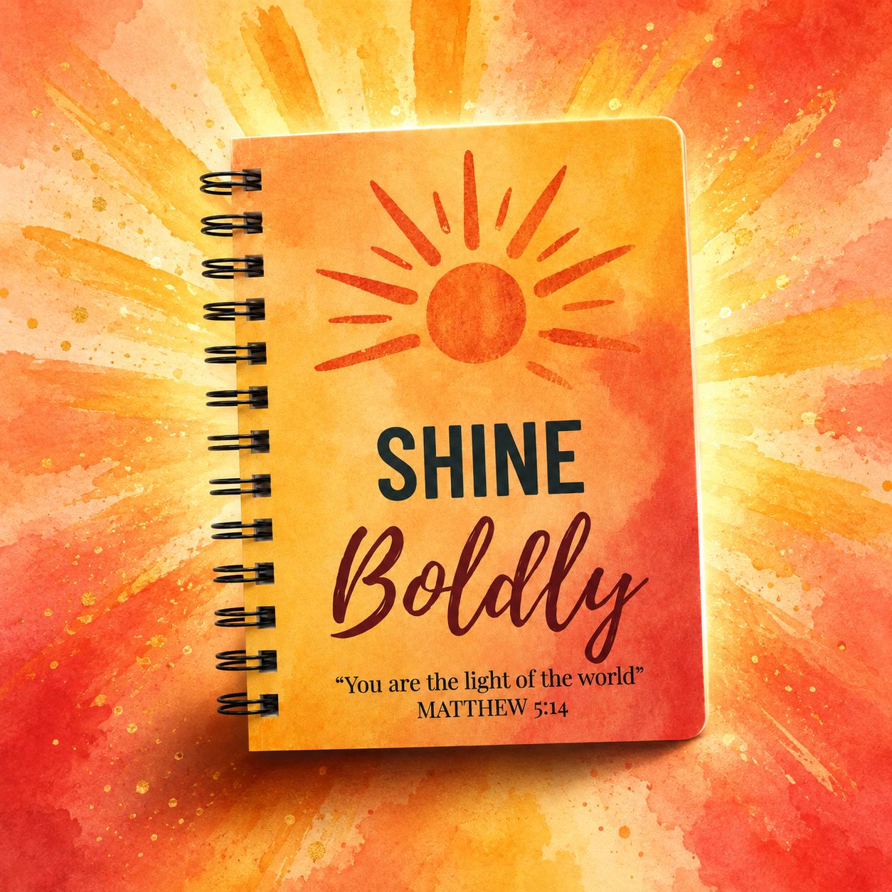 Christian Spiral Journal Faith Based Notebook Prayer Journal Devotional Planner Scripture Writing Book Bible Study Notes Sermon Notes Journal Inspirational Quote Book Shine Boldly Matthew 5 14 Watercolor Sunrise Cover Lined Pages Spiritual