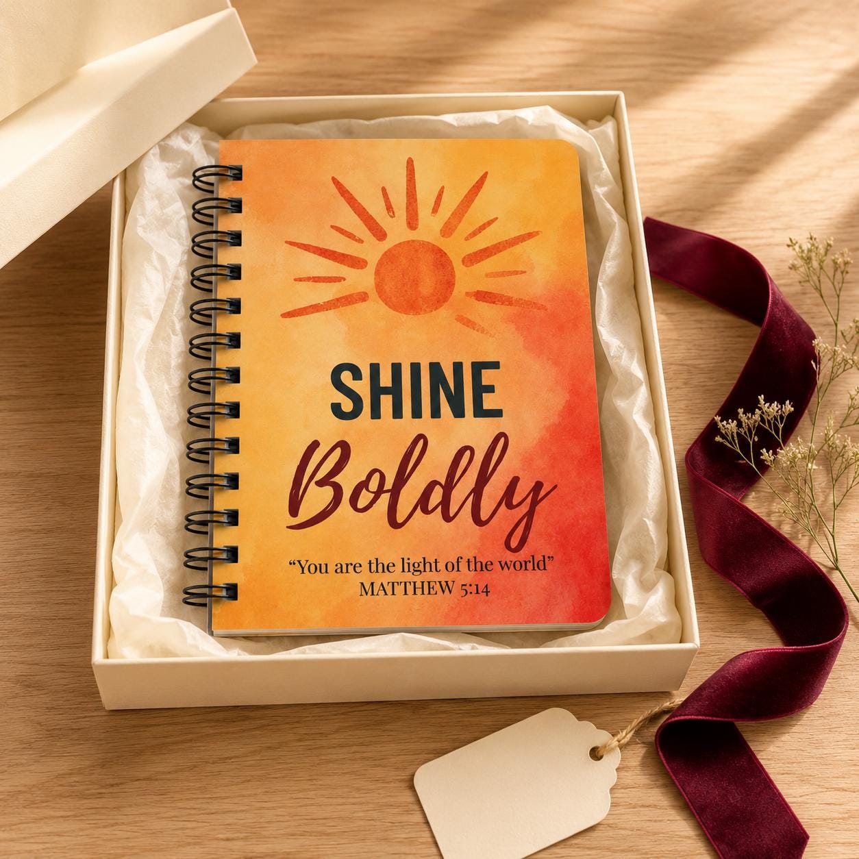 Devotional Planner Spiral Journal Christian Notebook Faith Based Writing Book Prayer Study Journal Scripture Notes Notebook Bible Verse Journal Inspirational Design Shine Boldly Cover Matthew 5 14 Quote Spiritual Growth Tool Daily Devotion