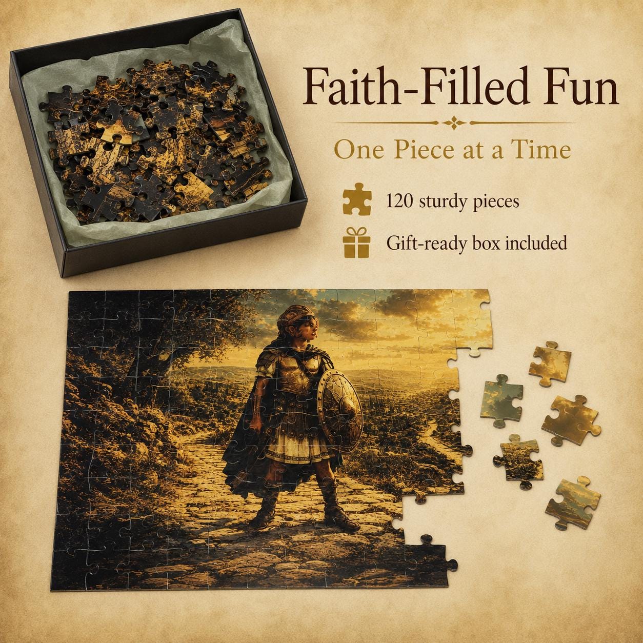 Bible Story Puzzle – 120-piece Christian Activity for Kids Ages 6-10