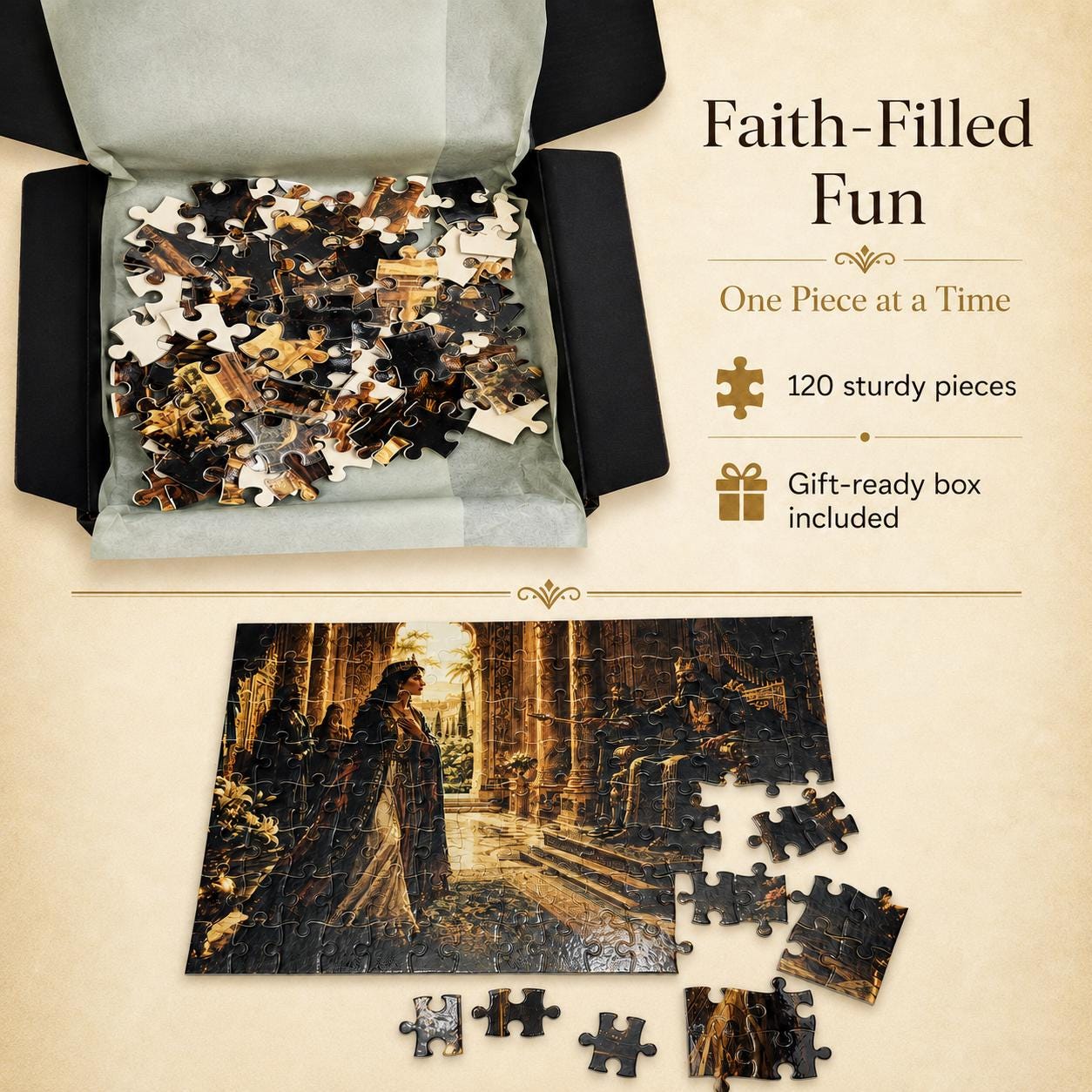Bible Story Puzzle – 120-piece Christian Activity for Kids Ages 6-10