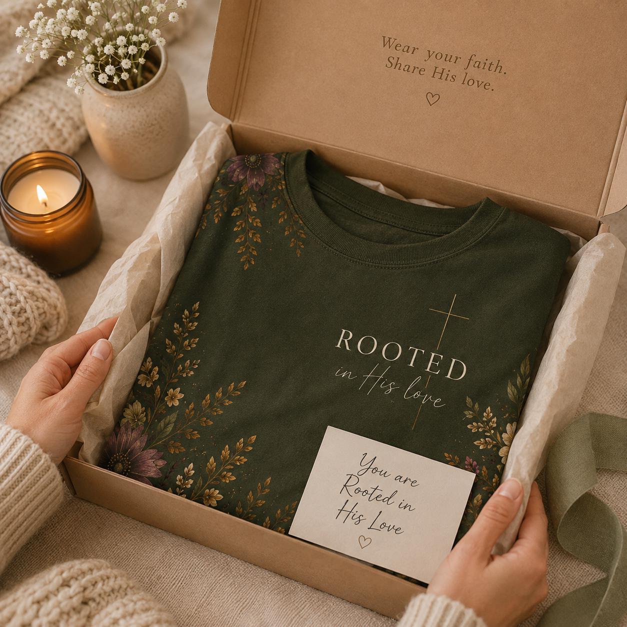 Rooted in His Love Watercolor T-Shirt - Heavenly Treasures