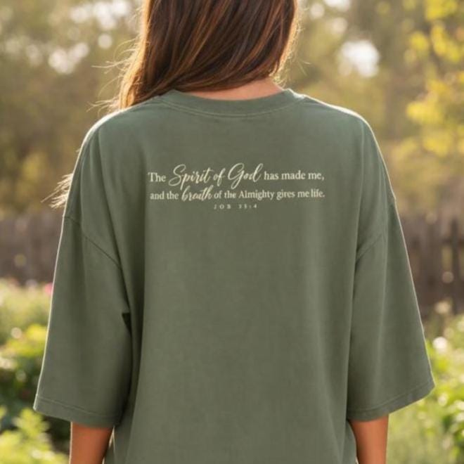 Bible Verse Shirt – Job 33:4 Christian Faith Apparel for Women