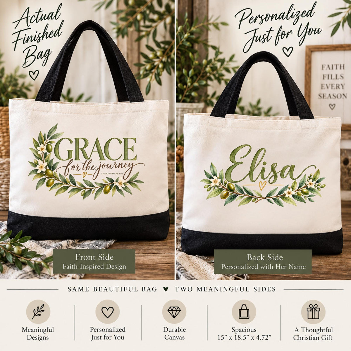 Personalized Christian Tote Bag