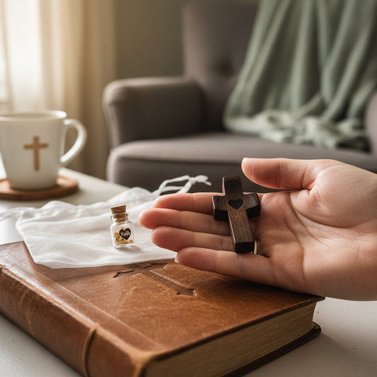 Faith Keepsake Gift Set – Thumbprint Cross, Mustard Seed Jar & Prayer Card