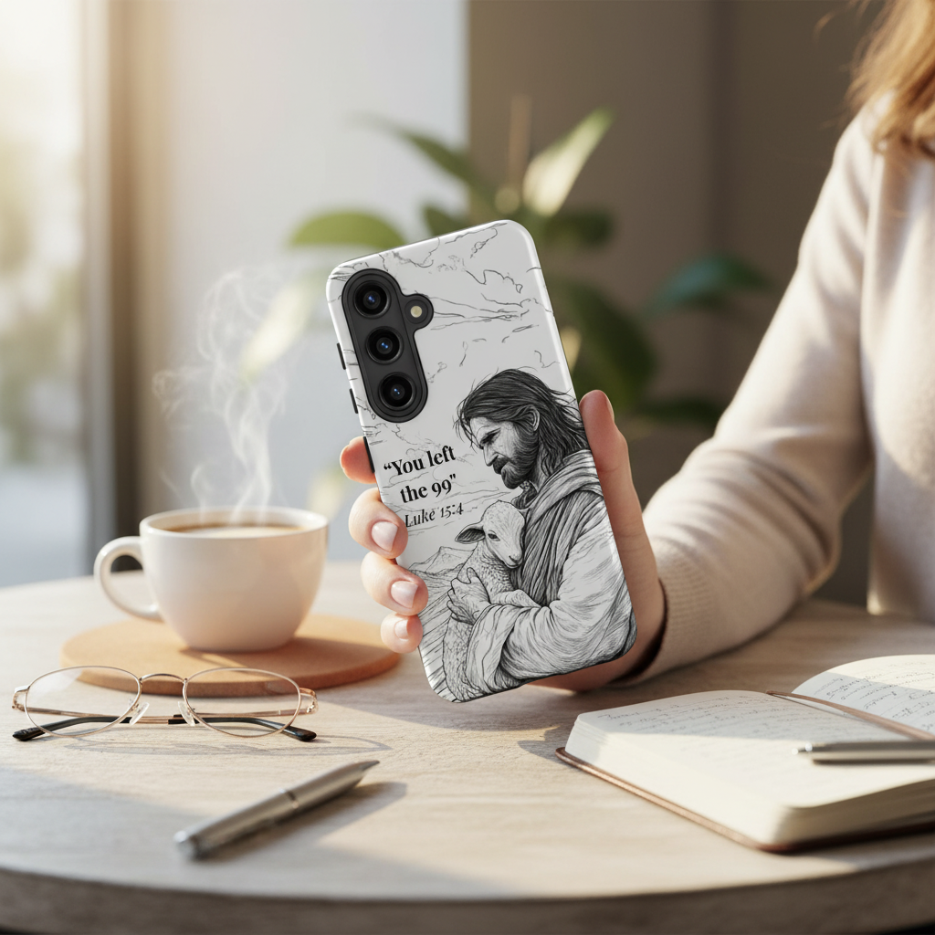 Samsung Galaxy Tough Phone Case – You Left the 99 | Christian Shepherd Design | Luke 15:4 Scripture Case - Heavenly Treasures