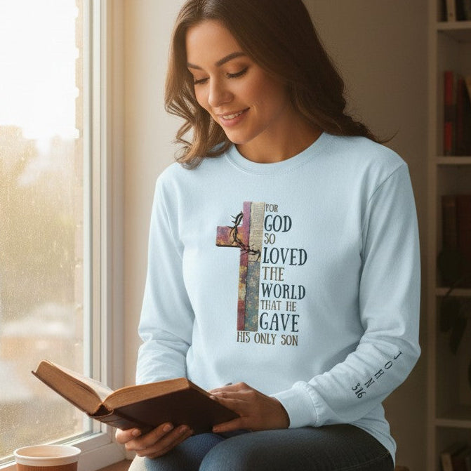 So God So Loved the World Christian T-Shirt • John 3:16 Shirt • Faith Graphic Tee for Women & Men • Bible Verse Tee • Christian Gift Idea - Heavenly Treasures