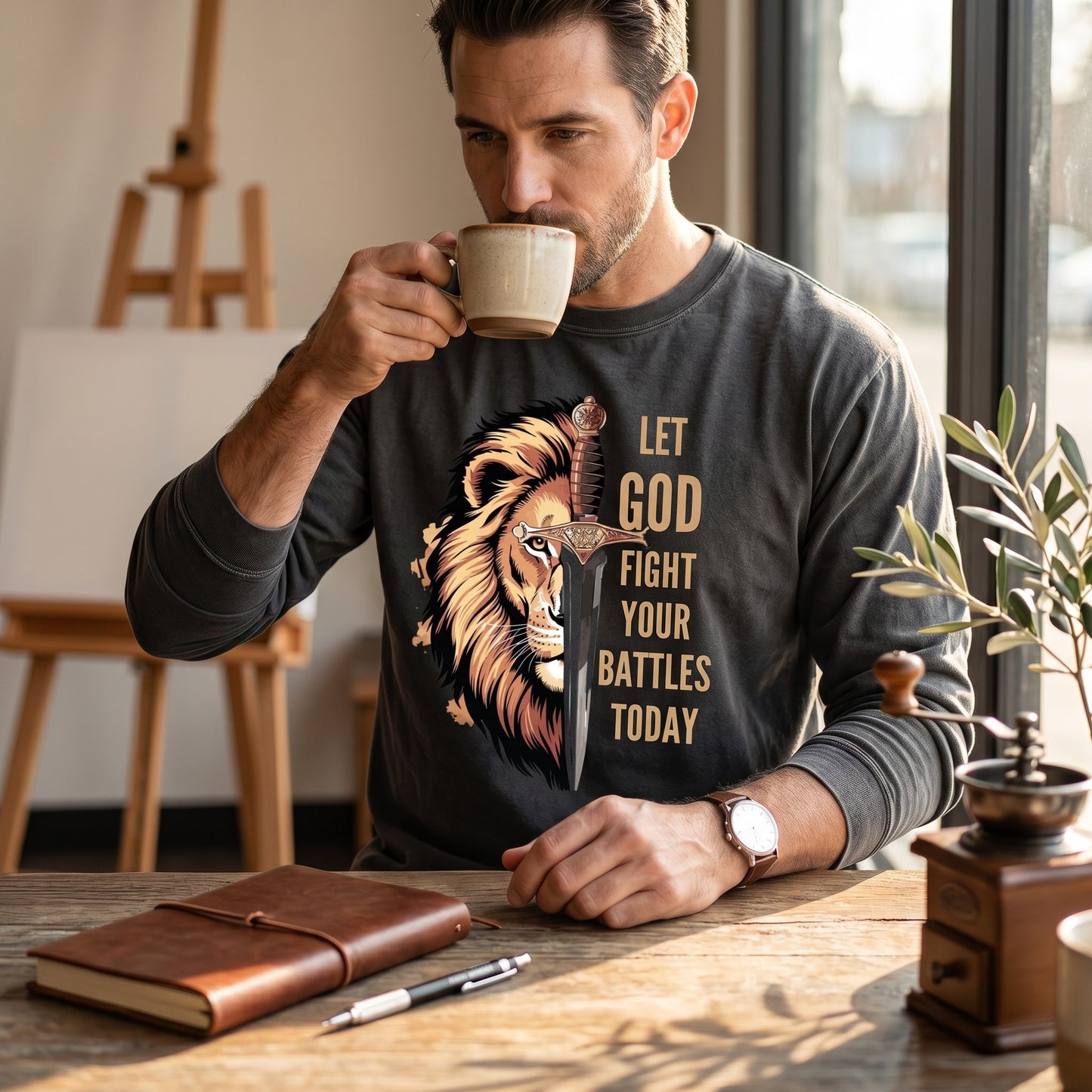 Let God Fight Your Battles Christian Long Sleeve Shirt • Faith Graphic Tee • Spiritual Encouragement Shirt for Women & Men • Christian Gift - Heavenly Treasures