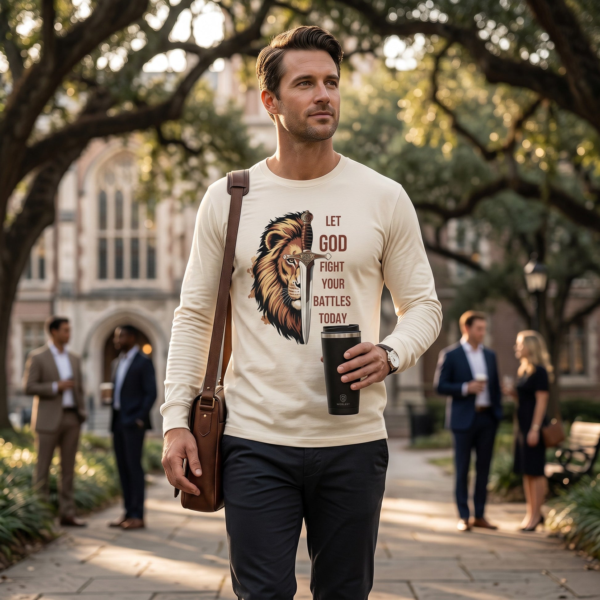 Let God Fight Your Battles Christian Long Sleeve Shirt • Faith Graphic Tee • Spiritual Encouragement Shirt for Women & Men • Christian Gift - Heavenly Treasures