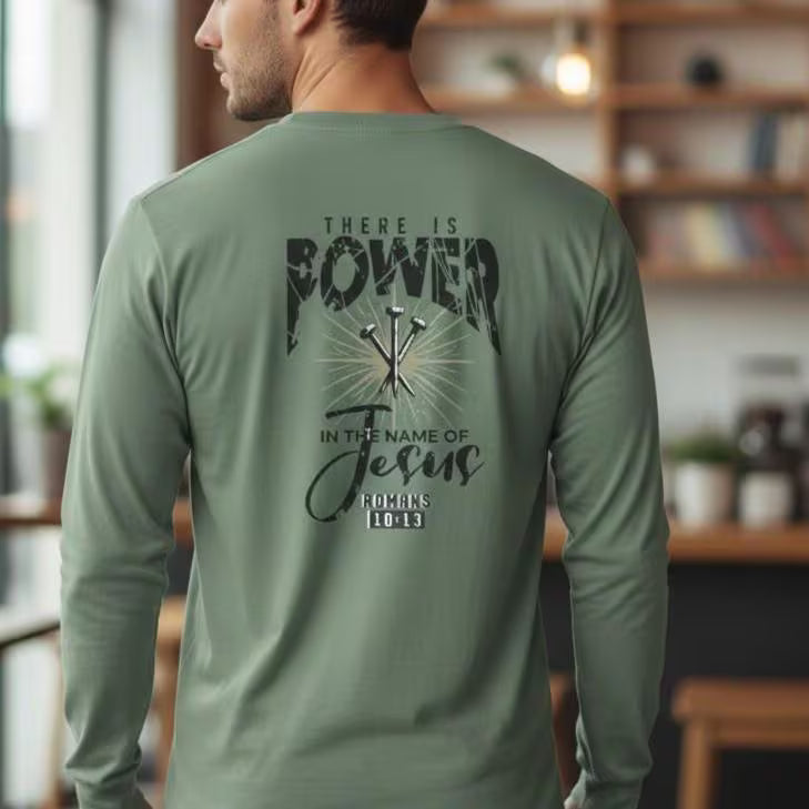 There Is Power in the Name of Jesus Tee – Christian Faith Shirt for Men - Heavenly Treasures