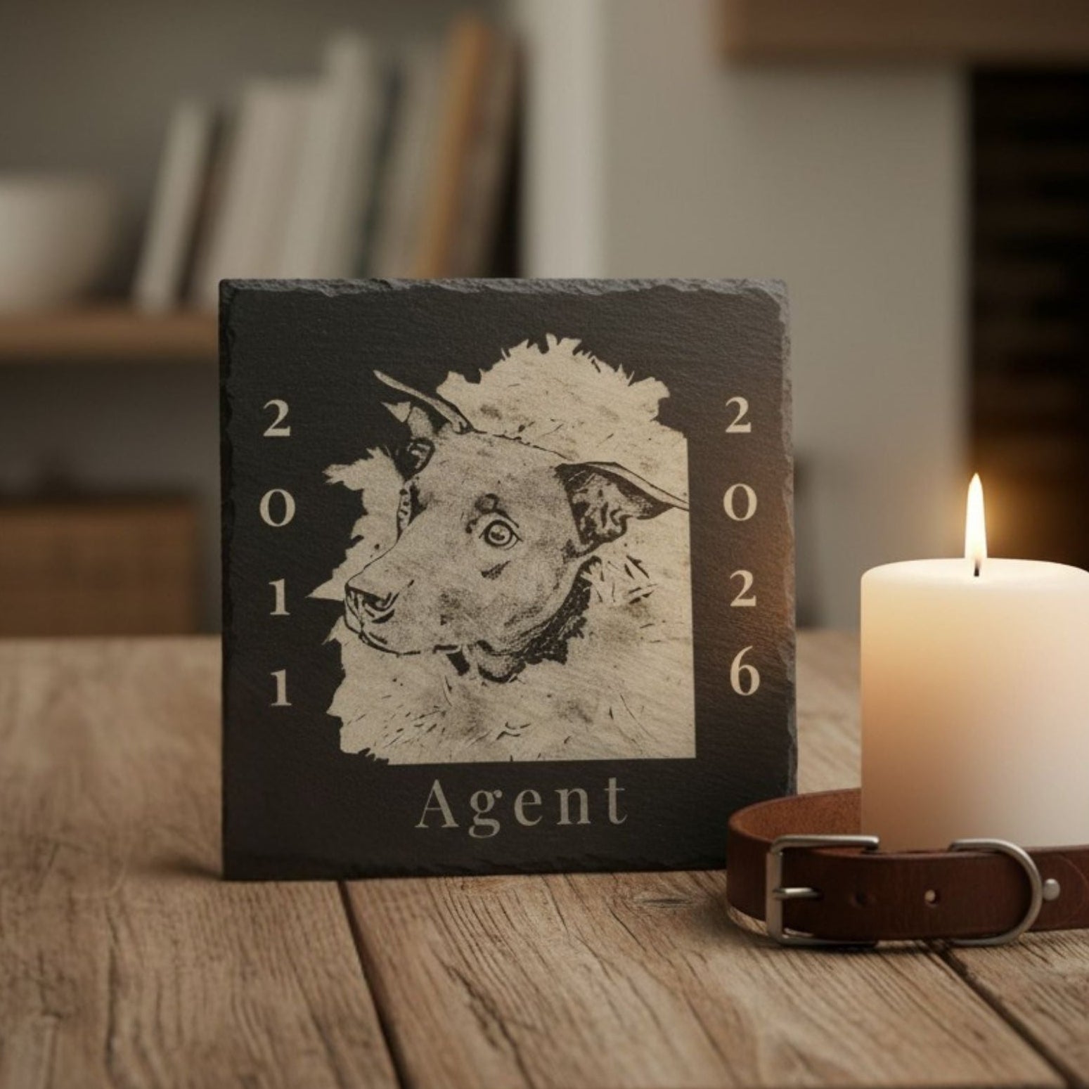 Pet Memorial Slate Photo | Custom Engraved Pet Loss Gift, Personalized Dog or Cat Memorial Plaque - Heavenly Treasures
