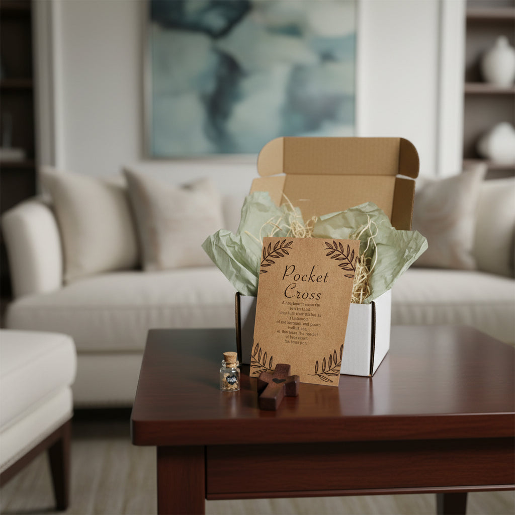 Faith Keepsake Gift Set – Thumbprint Cross, Mustard Seed Jar & Prayer Card - Heavenly Treasures