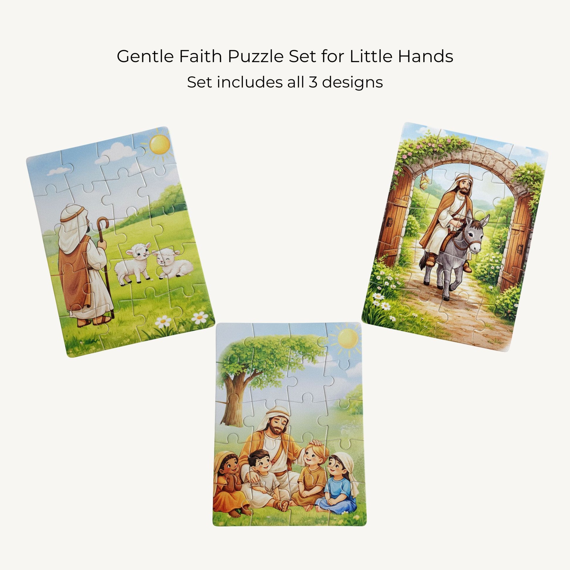 Faith-Inspired Toddler Puzzle Set – Gentle Bible Scenes for Ages 2–4 - Heavenly Treasures