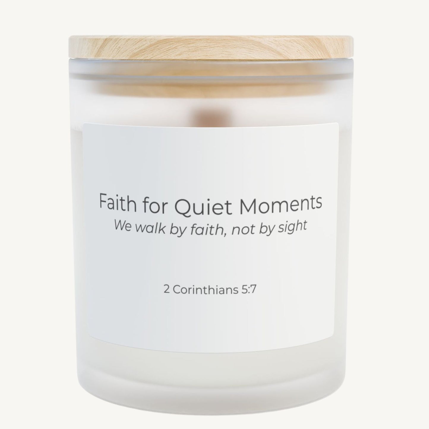 Faith for Quiet Moments Prayer Candle – Vanilla | We Walk by Faith, Not by Sight | 2 Corinthians 5:7 | Christian Gift - Heavenly Treasures
